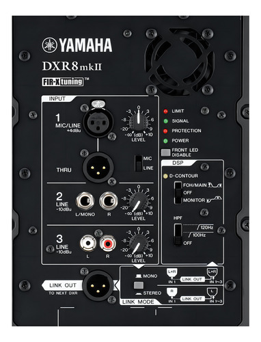 Alto-falante autoamplificado Yamaha Dxr8 Mkii 1100w de 2 vias e 8 pretos