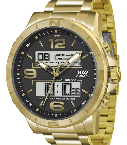 Relógio X-watch Xteel Dourado Masculino Xmgsa003w P2kx
