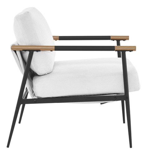 Silla Moderna Con Brazo Decorativo Tapizada Beige Para Salón