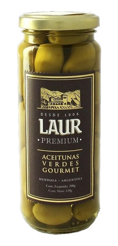 Laur Aceitunas Verdes Gourmet Premium Con Carozo X200grms