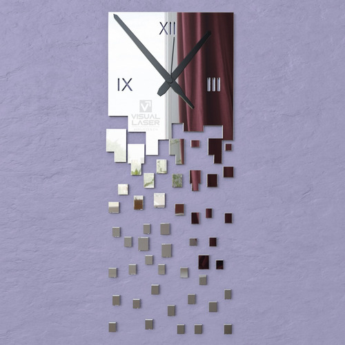 Relógio Parede Grande Espelhado Abstrato Sala Quarto
