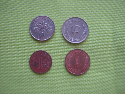 Singapur Lote 4 Monedas  Diferentes 