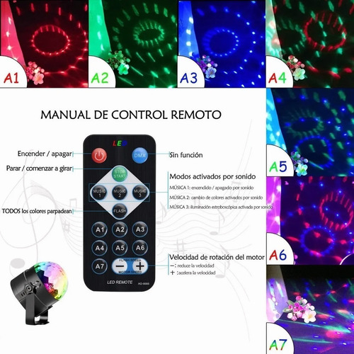 Imagen 2 de 9 de Proyector De Luces Led Pequeño Para Fiesta O Discoteca