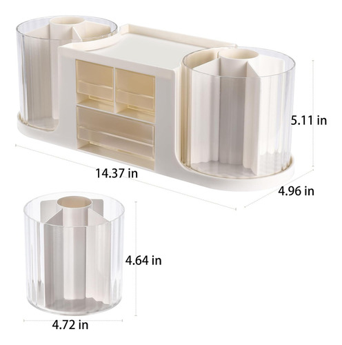 Caja De Almacenamiento Transparente Con Doble Rotación Para