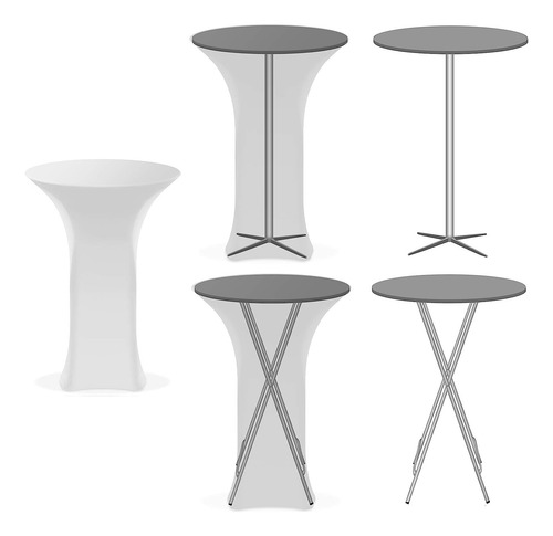 Mantel Redondo Para Mesa De Cóctel Elástico De Spandex