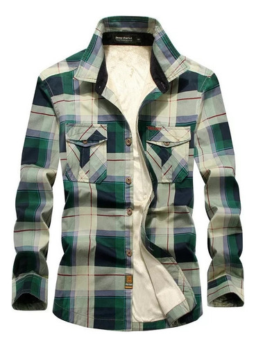 Chaqueta Polar De Hombre Con Camisa A Cuadros