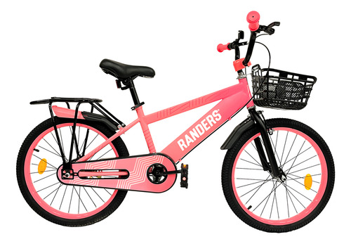 Bicicleta Infantil Rosa Con Canasto Randers Rodado 20
