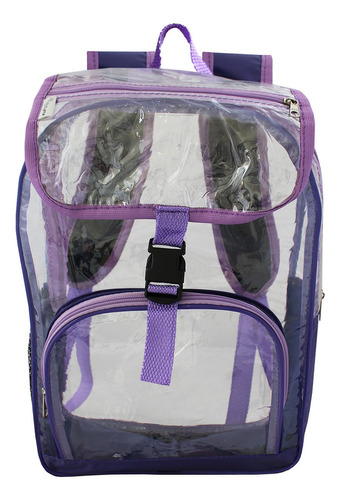 Mochila De Alças Transparente Festival Viagem Praia Passeio Cor Roxo Desenho Do Tecido Liso