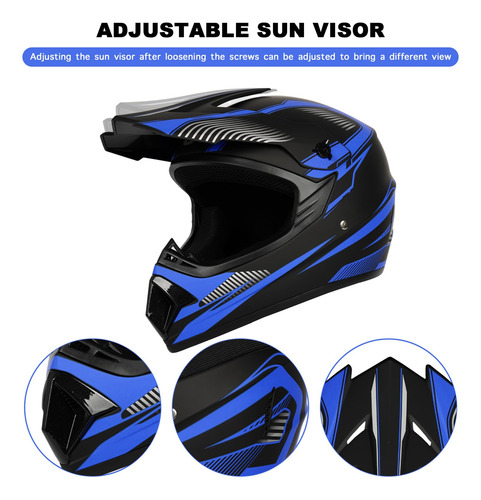 Casco De Motocross Niños Y Jóvenes Marca Modelo Cara Complet Color Diseño Tamaño Del Casco