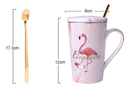 Taza De Café Taza De Cerámica De Flamencos Con Tapa Y