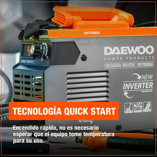 Imagen 3 de 8 de Soldadora Inverter 200 Amp Daewoo Industrial Display Digital