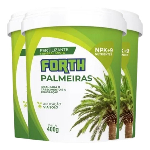 Adubo Npk+9 Para Palmeiras Fertilizante Mineral Forth 400g