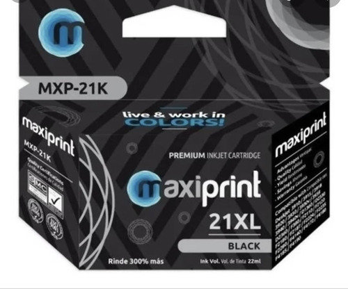 Cartucho Maxiprint Mxp-21k Negro Hp 21 C9351a Dj 2460 3920