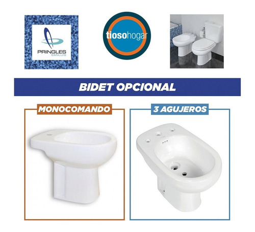 Imagen 6 de 10 de Sanitarios Pringles Jade Inodoro Mochila Bidet Promocion