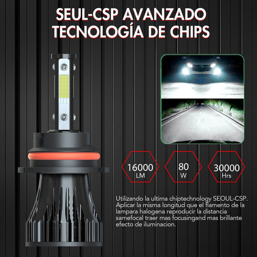 // Farol Led Para Suzuki Sx4 2007 2008-13 9007 E Farol De