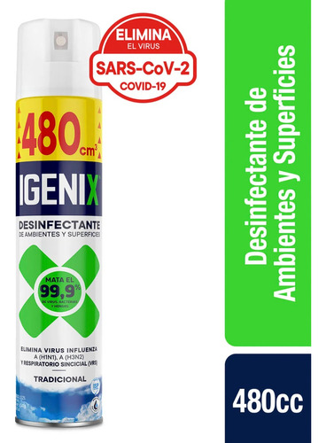 Igenix Desinfectante Aerosol  Tradicional 480cc Oferta