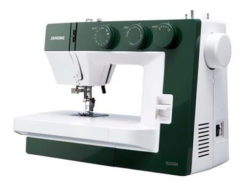 Máquina de coser Janome 220 V con 22 puntadas, color: verde