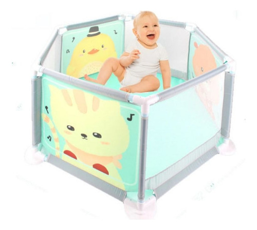 Corral Hexagonal 1m Plegable Portatil Seguro Para Bebe Lau