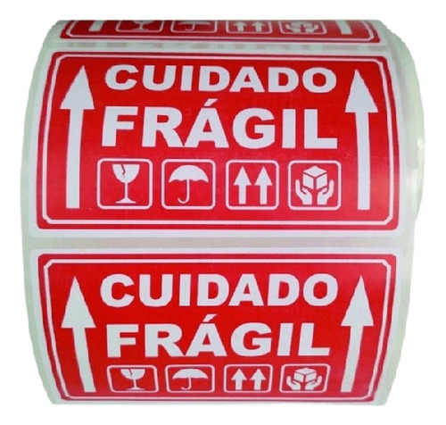 Etiquetas Adesivas De Frágil 100x50mm C/1000