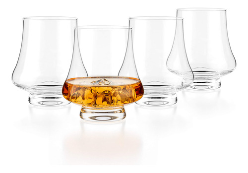 Luxbe - Juego De 4 Vasos De Cristal De Whisky Bourbon, Vasos