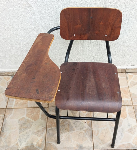 Carteira Universitária, Em Madeira Com Estrutura Tubular (Usado)