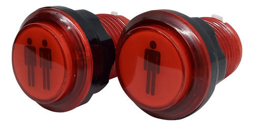 Botón Transparente Con Luz Led 1 Y 2 Player