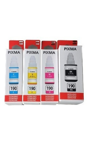 Juego Tintas Canon Pixma 190 Cian, Yellow, Magenta, Negro