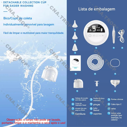 Aspirador Nasal Elétrico Bebê Ns-602 Para Remover Muco Nasal