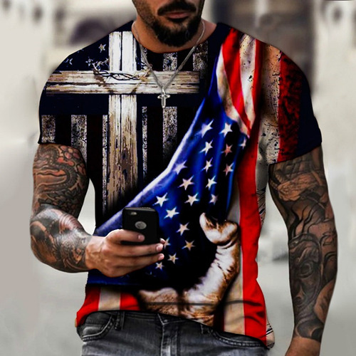 Lhy Camisetas De La Bandera Americana Camiseta Eagle Flag 3d