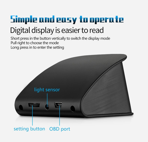 Display P10 Digital Hud Obd2: Consumo De Combustível Do Carr