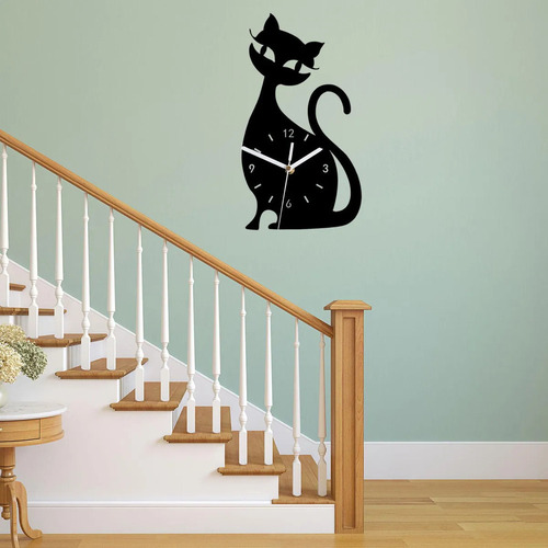 ( Reloj De Pared Para Niños Con Diseño Innovador Negro
