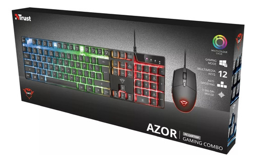 Kit Mouse Y Teclado Trust Gxt 838 Azor, Iluminado Open Box (Reacondicionado)