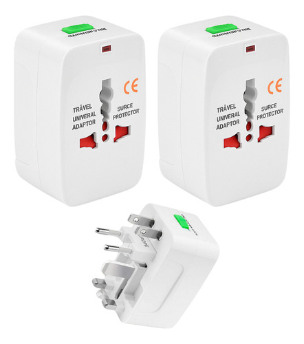 Kit 2 Adaptadores Tomada Universal Para Viagem Internacional Eua Europa Ásia Reino Unido