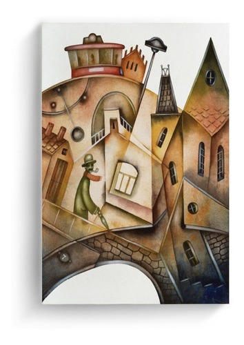 Cuadro Canvas Decorativo Ilustración Del Barrio Marc Chagall