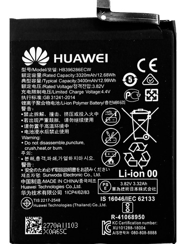 Bateria Pila Huawei Honor 10 Lite Hb396286ecw Original