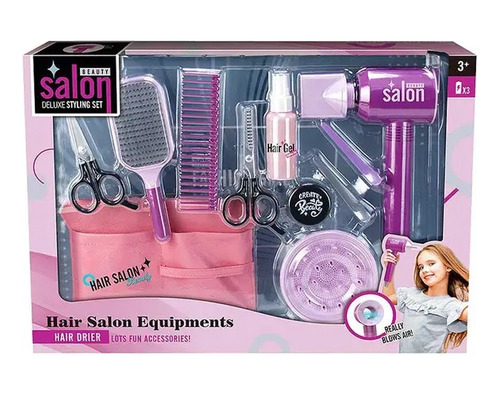 Kit Salón De Belleza Para Niñas + Accesorios Y Secador Juego