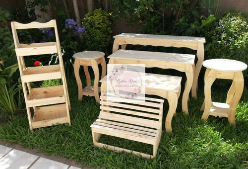 Imagen 5 de 10 de Mesas Candy Bar Combo Desarmable De 7 Muebles!!