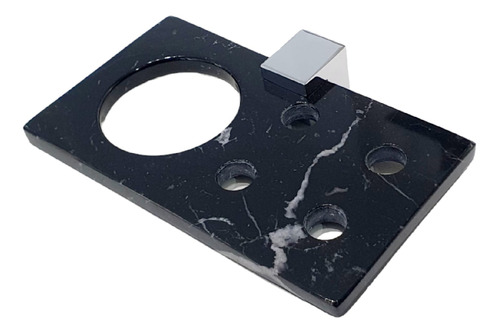 Porta Vaso Cepillo De Dientes Baño Marmol Marquina Negro