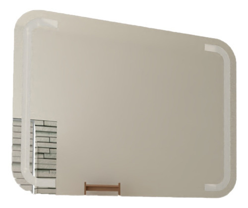 Espejo Rectangular Brown, Gris, Con Luz Led