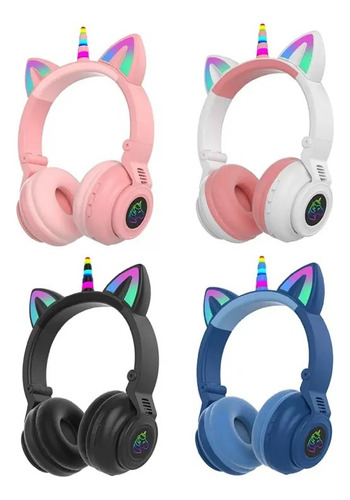 Audífonos Inalámbricos Bluetooth Rgb Unicornio Niña Y Niño