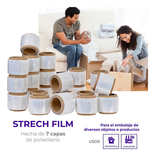 Rollo De Emplaye Playo Pelicula Estirable 8cm (3pul)