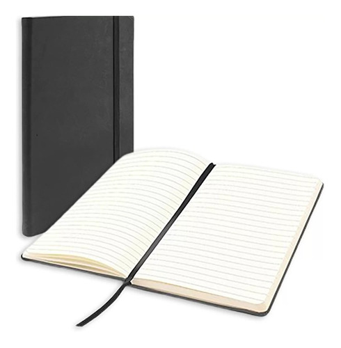 Caderno Agenda Tipo Moleskine 13x21cm Com Pauta 80 Folhas