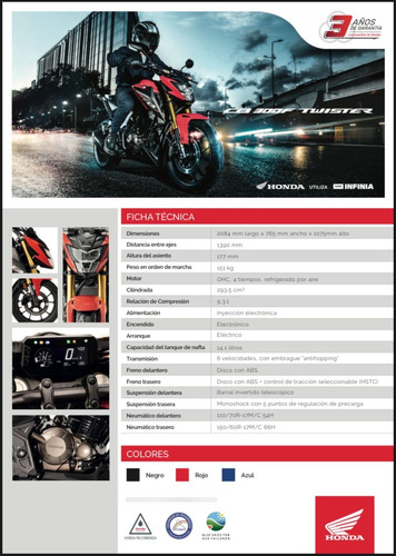 Honda Cb 300 F (tipo Cb 250 Twister) Inyeccion 2 Frenos Abs