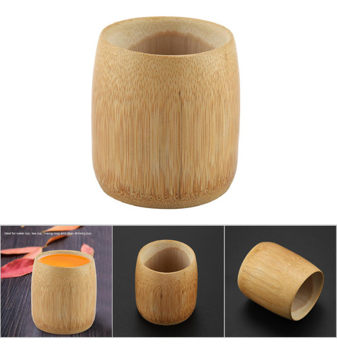 Compatible Taza De Té De Bambú Natural Pura Hecha A Mano,