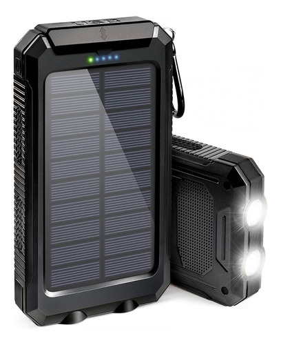 Cargador Portatil Solar 20000ma 2 Usb 5v Linterna Brujula