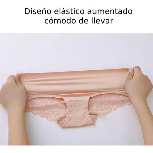 Imagen 4 de 10 de Bragas De Encaje Sin Costuras Para Mujer, 6 Piezas