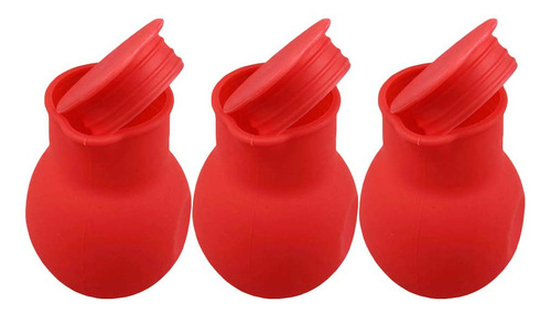 Set De 3 Ollas Para Derretir Chocolate De Silicona Roja