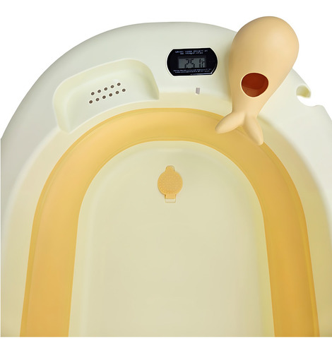 Banheira Retrátil Infantil Confortável Resistente Conforto Cor Amarelo Lisa