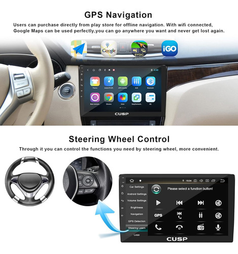 Radio Estéreo Para Coche De 26 Cm Android Con Apple Carplay