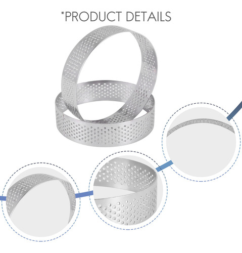 Paquete De 10 Anillos Para Tartas De Acero Inoxidable, Perfo